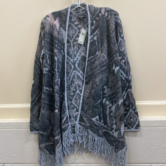 Lucky Brand NWT women’s size small Aztec print fringe jacket - Picture 1 of 6